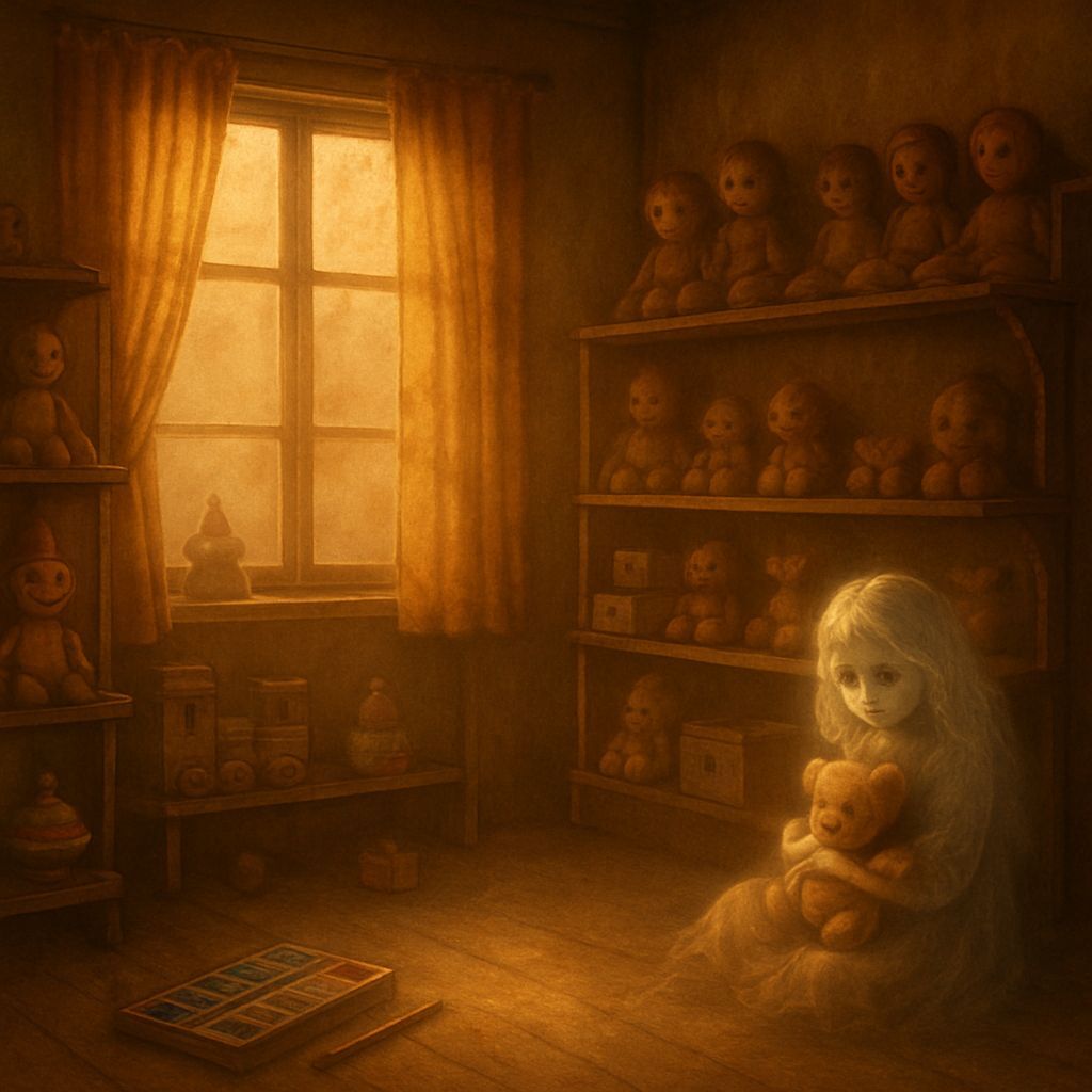 Ghostly Girl in Abandoned Vintage Toy Store