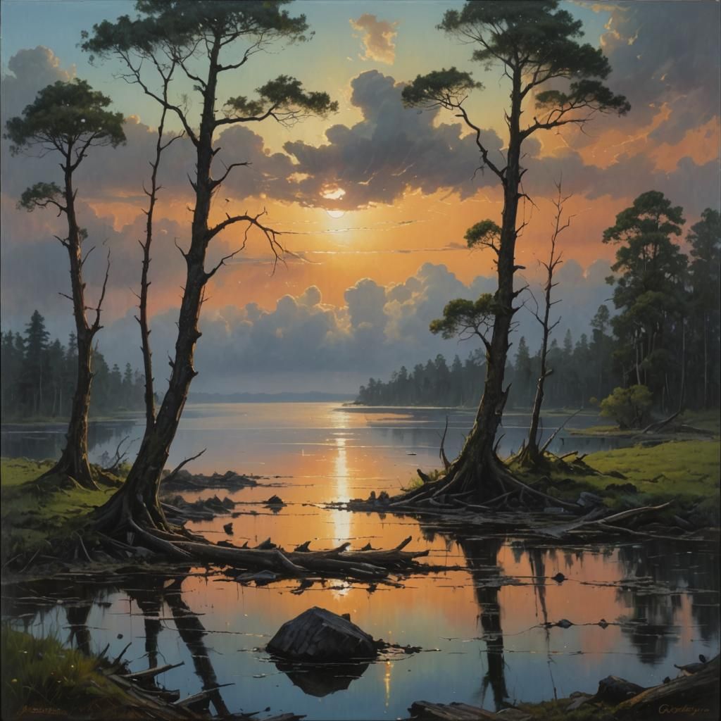 Lake at Peace: Sunrise After the Storm