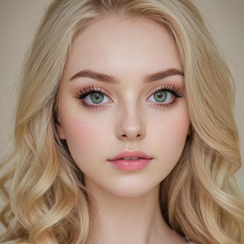 Portrait of a Beautiful Blonde Teenage Girl