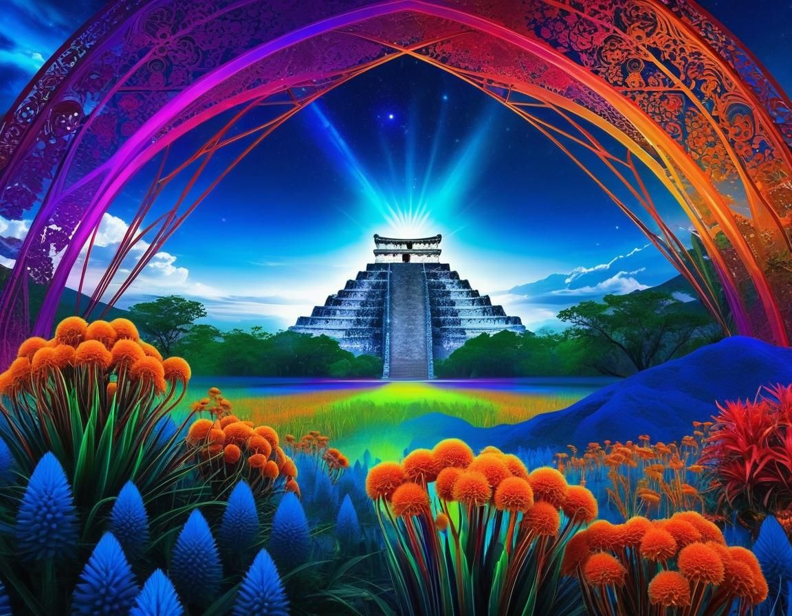 Alien Savannah: Holographic Astral Prairie Landscape