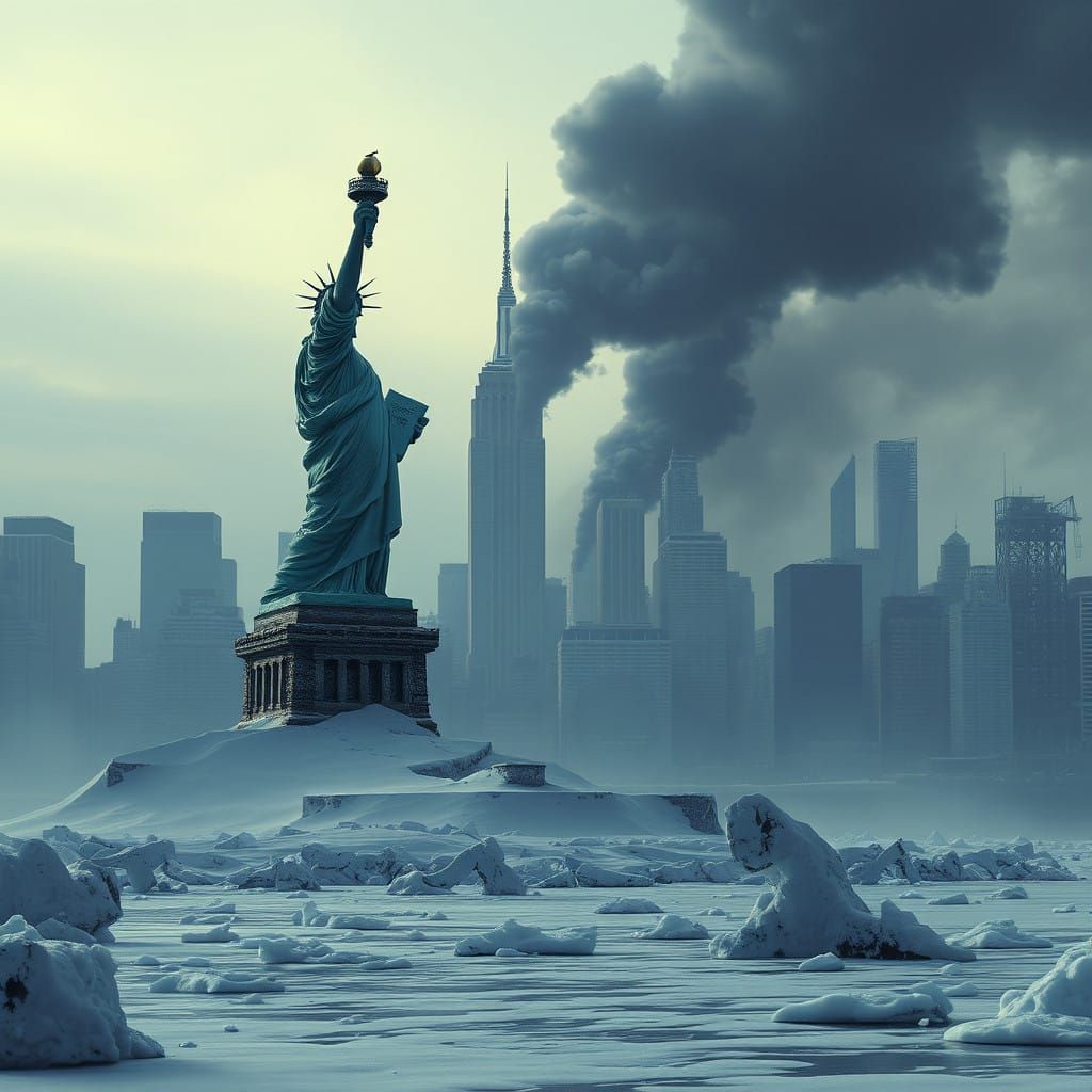 Dystopian Winter Wonderland in Dark Fantasy Art