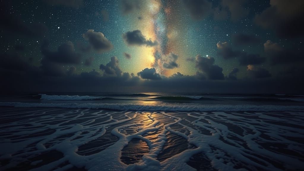 Shoreline Under the Milky Way