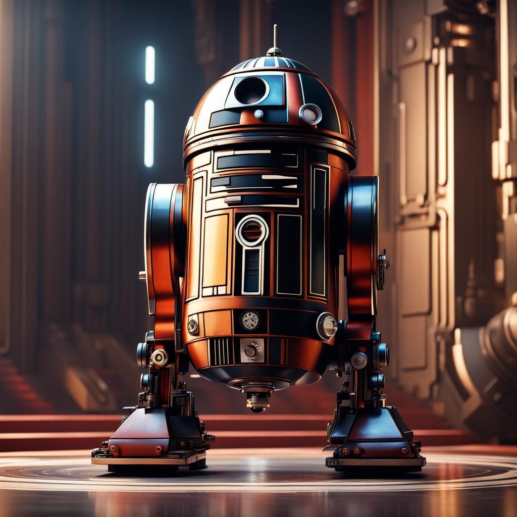 Art Deco Astromech Droid in Star Wars Style