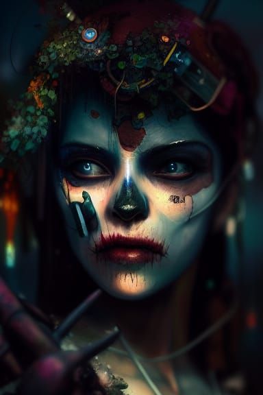 Day of the Dead Carnival Mask Portrait