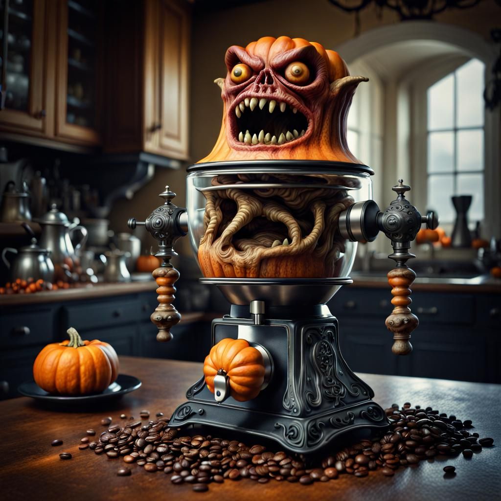 Halloween Monster Kitchen in Surreal Digital Art