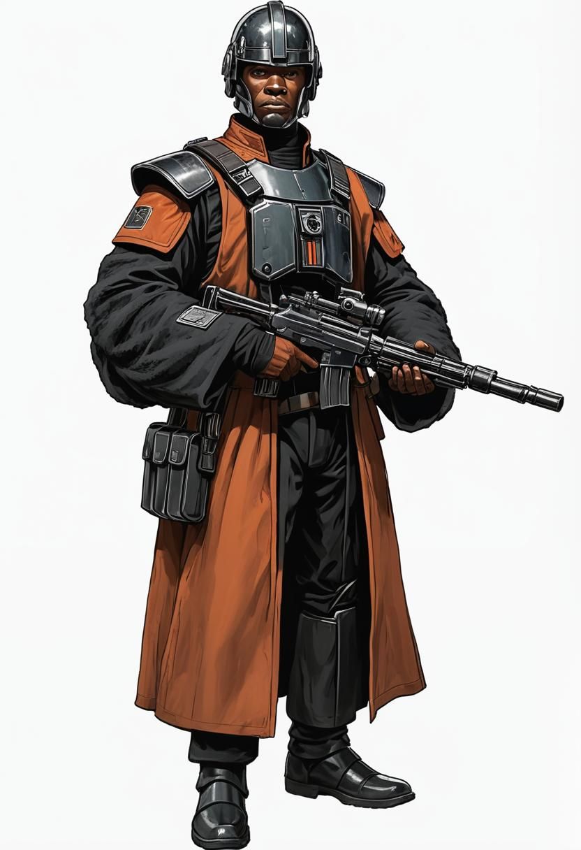 Futuristic Sci-Fi Guard in Star Wars Style