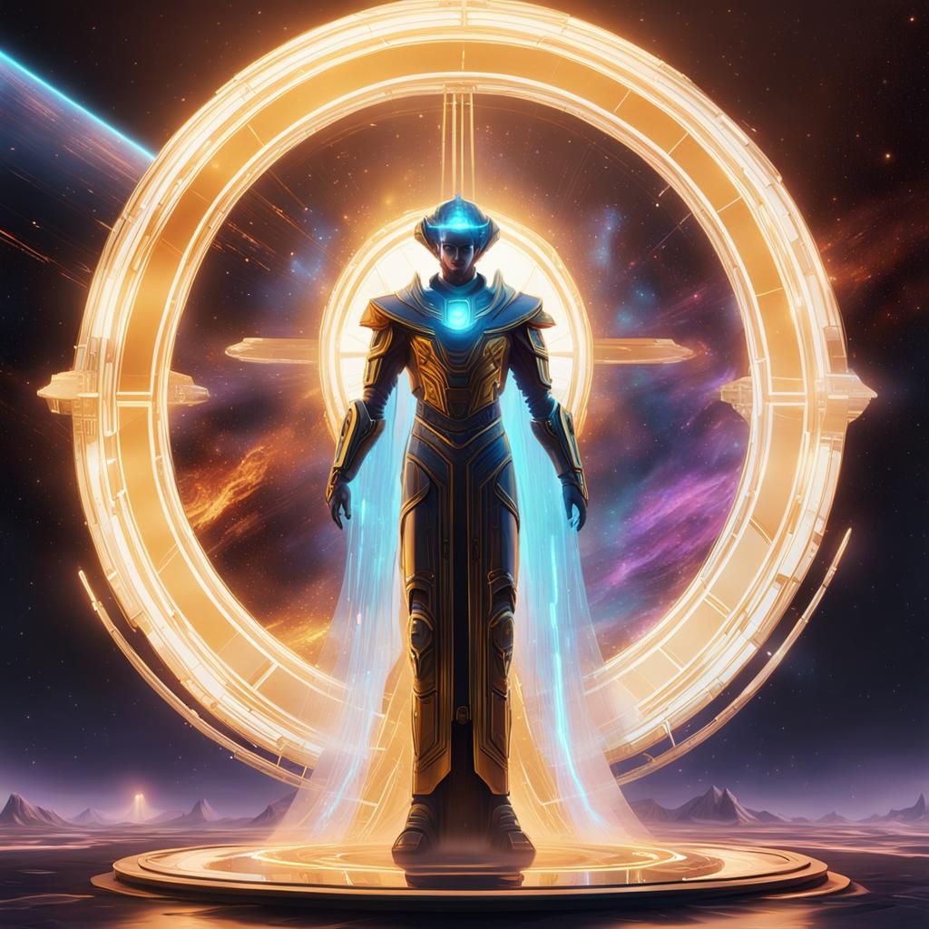 Regal Being with Radiant Aura in 3D Render