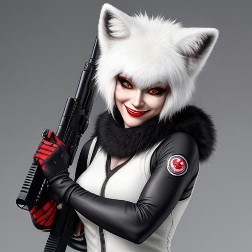 Anthropomorphic Arctic Fox Killer Girl