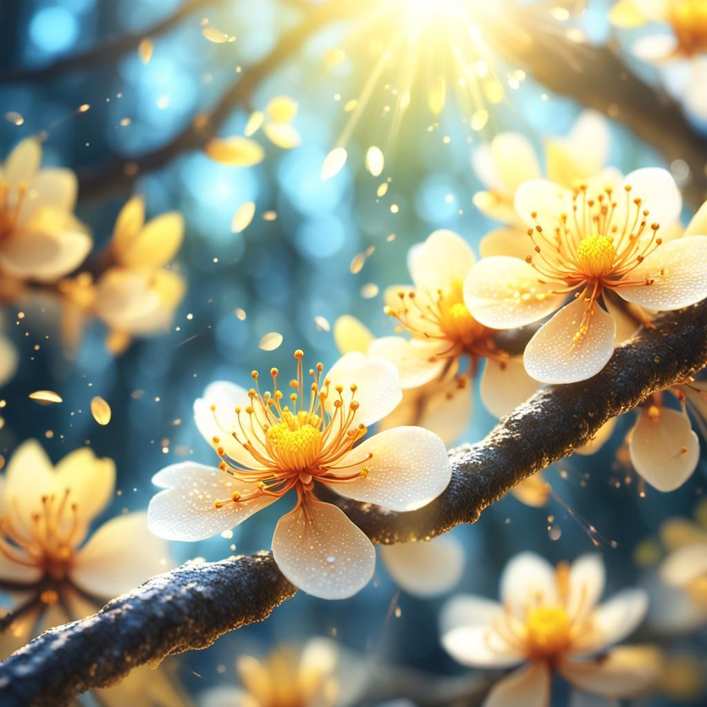 Sunny Sakura Flower with Magic Wake