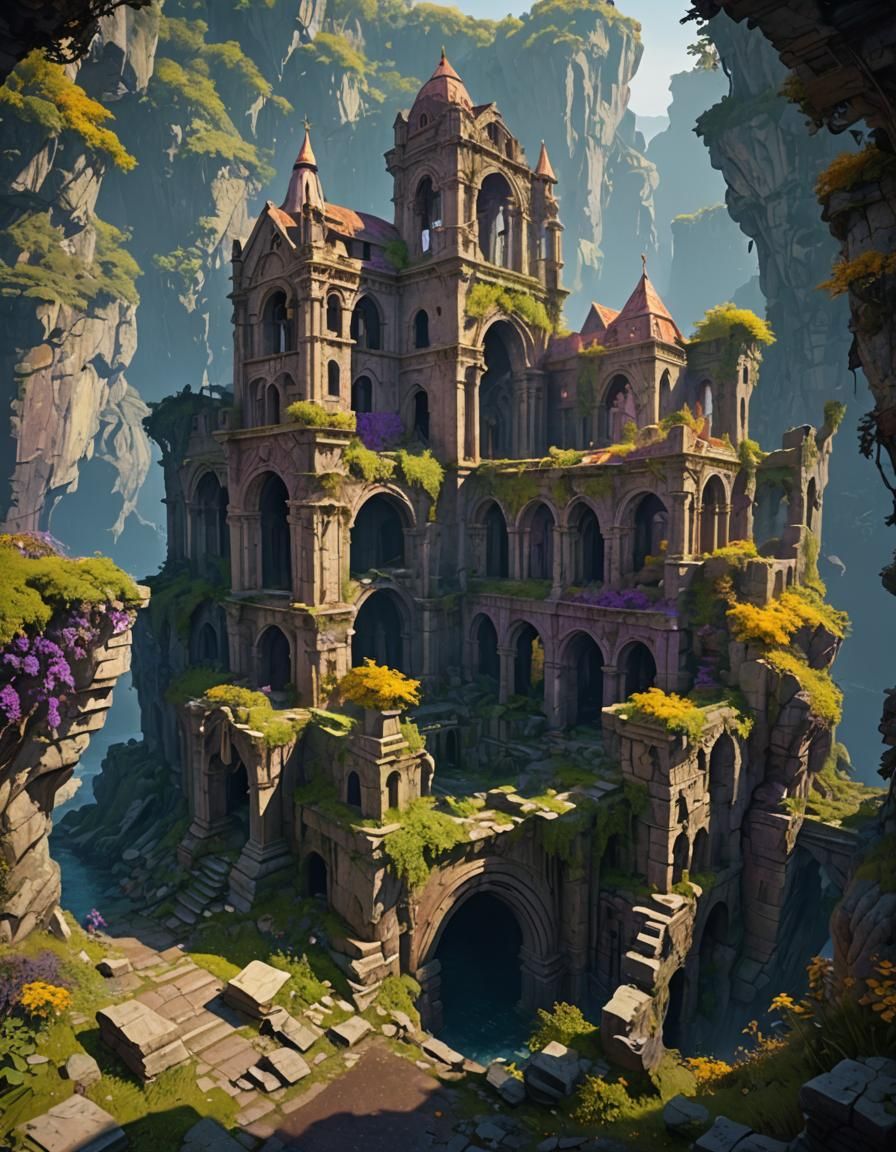 Ruins of beverest on the shores of Ithaca a masterpiece, 8k ...
