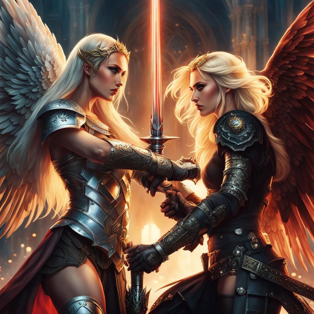 Angel vs Devil: Epic Cyberpunk Battle