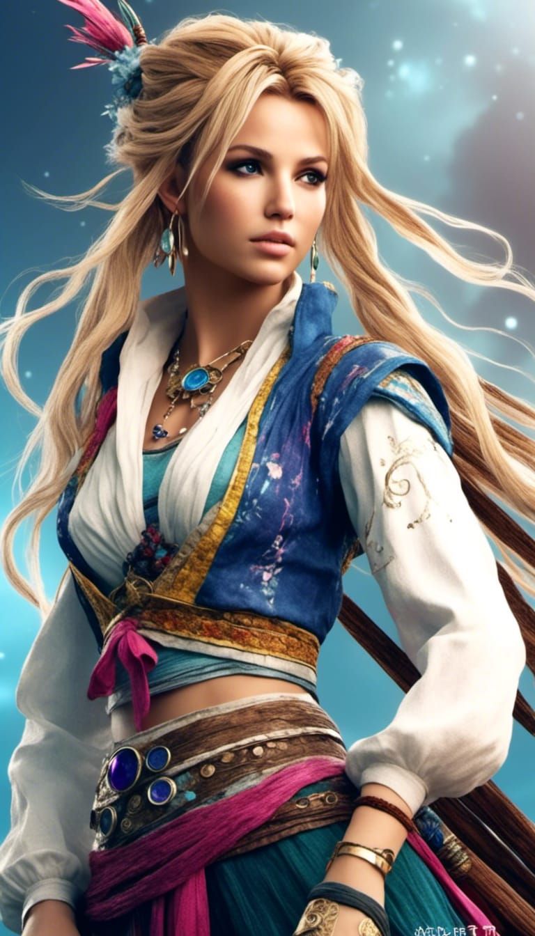 Britney Spears as Yuna: Final Fantasy Cosplay