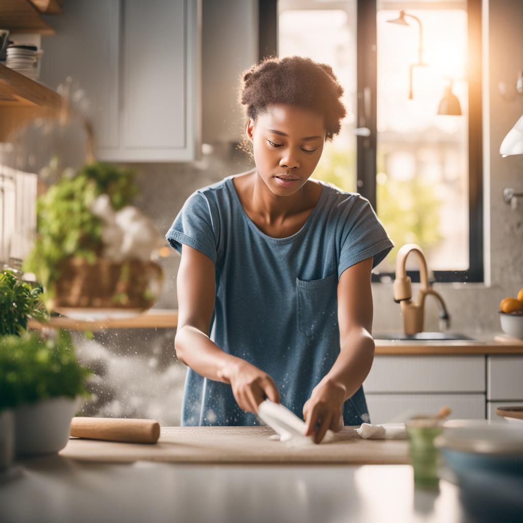 Surprised Woman Encounters Angel in Ordinary Home