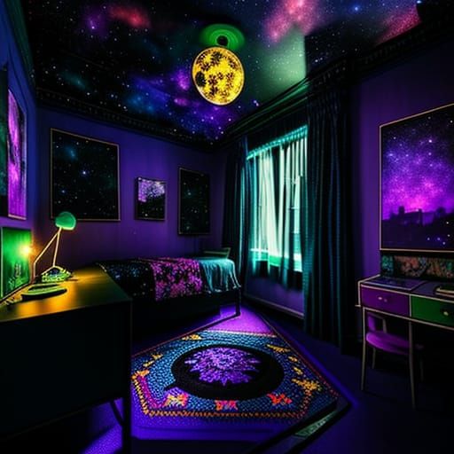 Night Sky Bedroom Hideaway in Art Deco Style