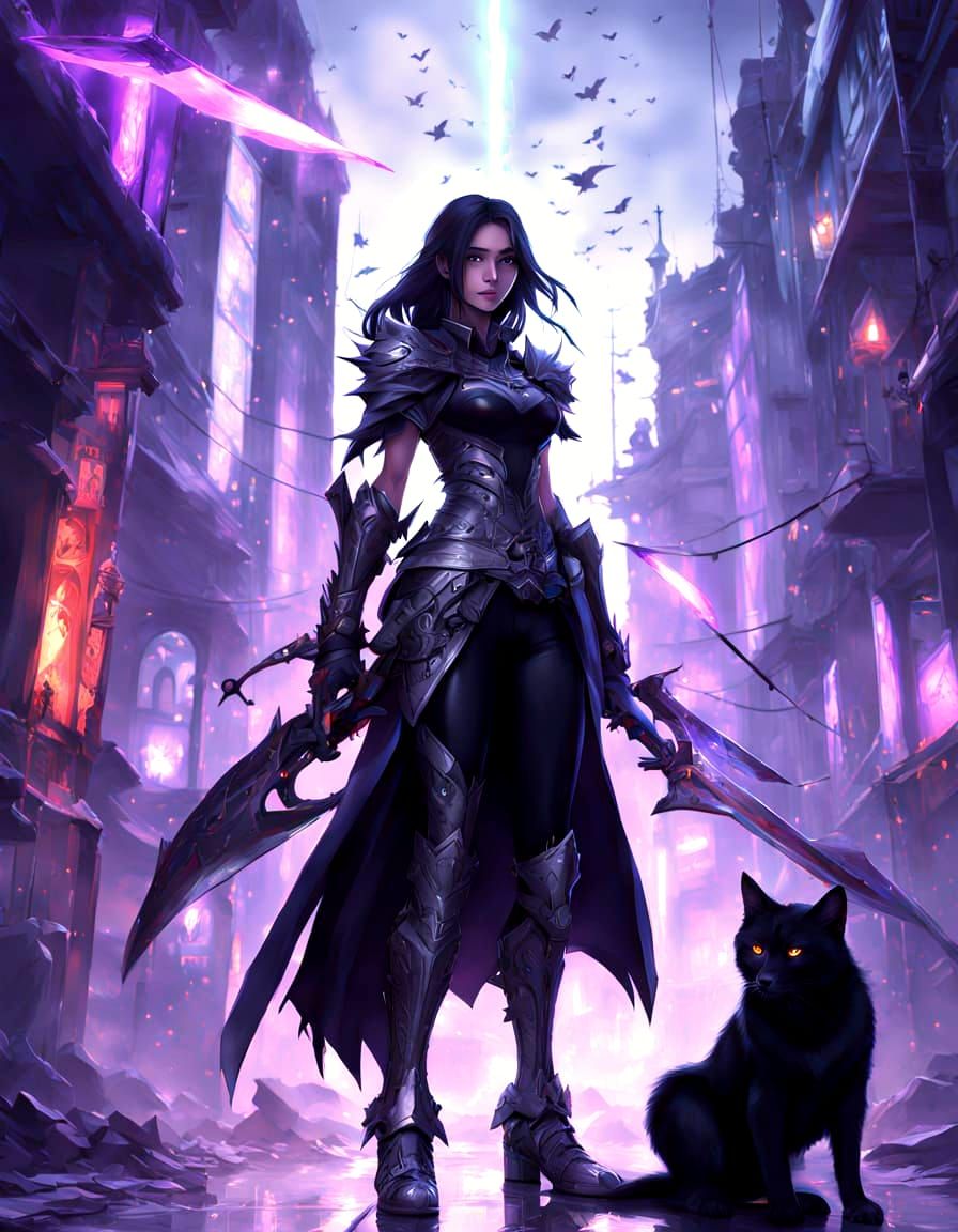 Elegant Chaos Hunter in Dark Throne Room