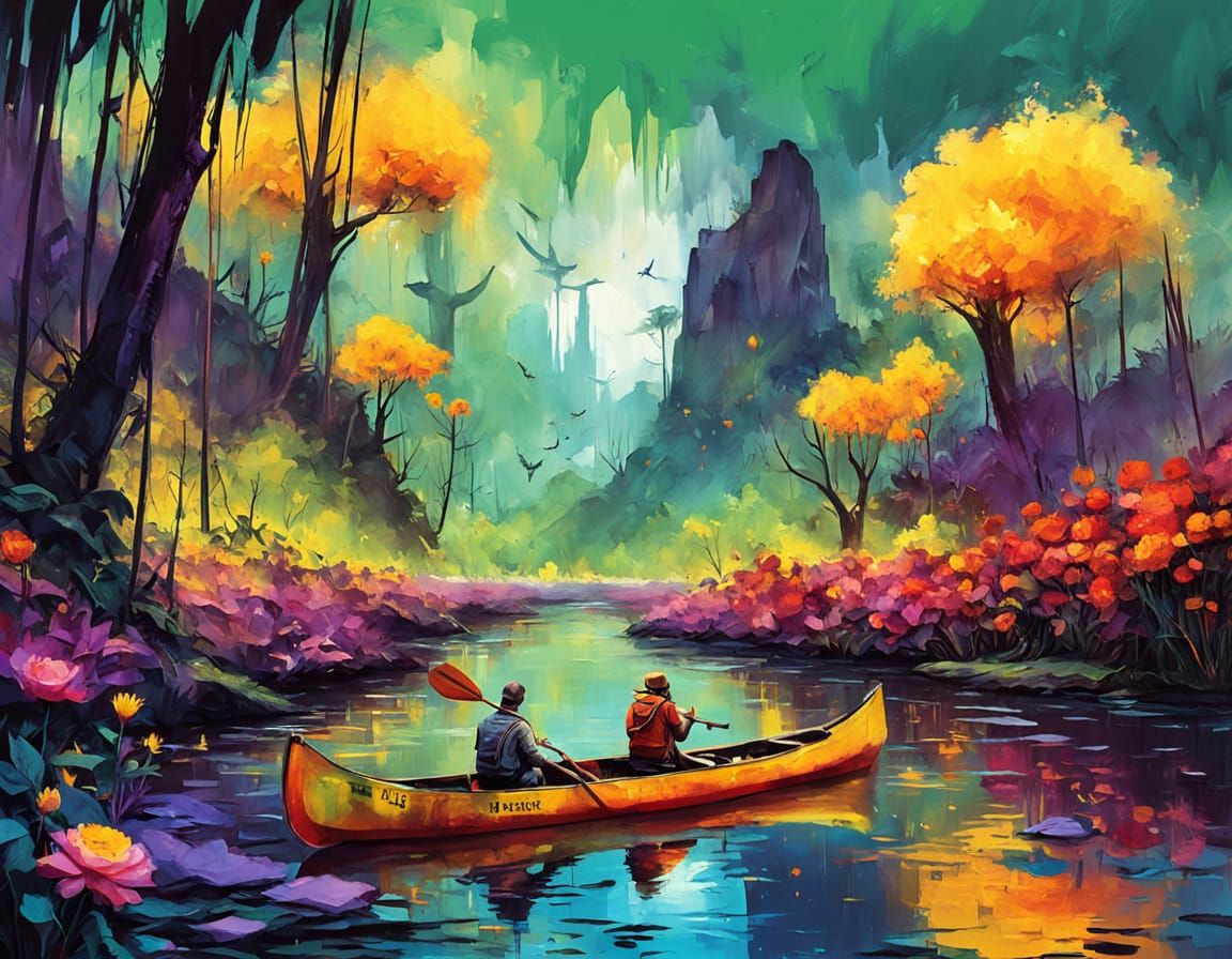 Canoe Trip in Jungle with Ghost Ships