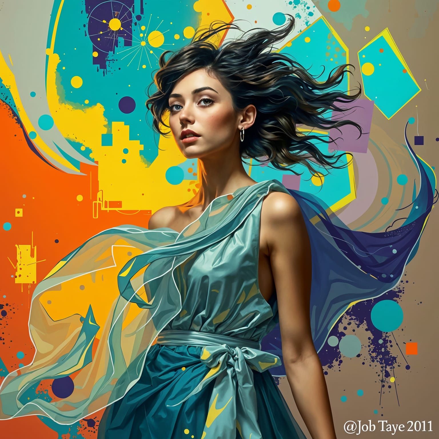 Abstract Portrait of a Carefree Woman