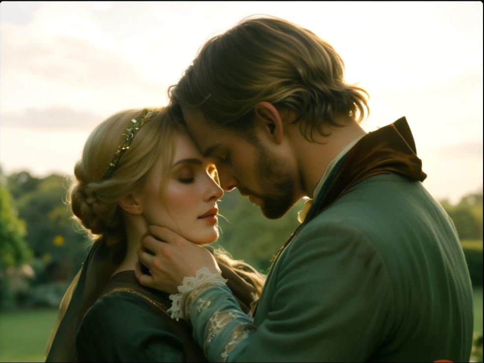 Romantic Realism: Lady Dancing in English Garden