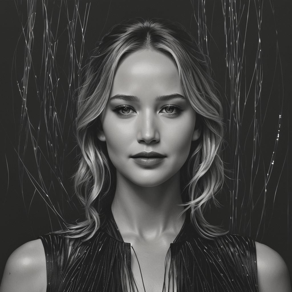 Striking face of Jennifer Lawrence