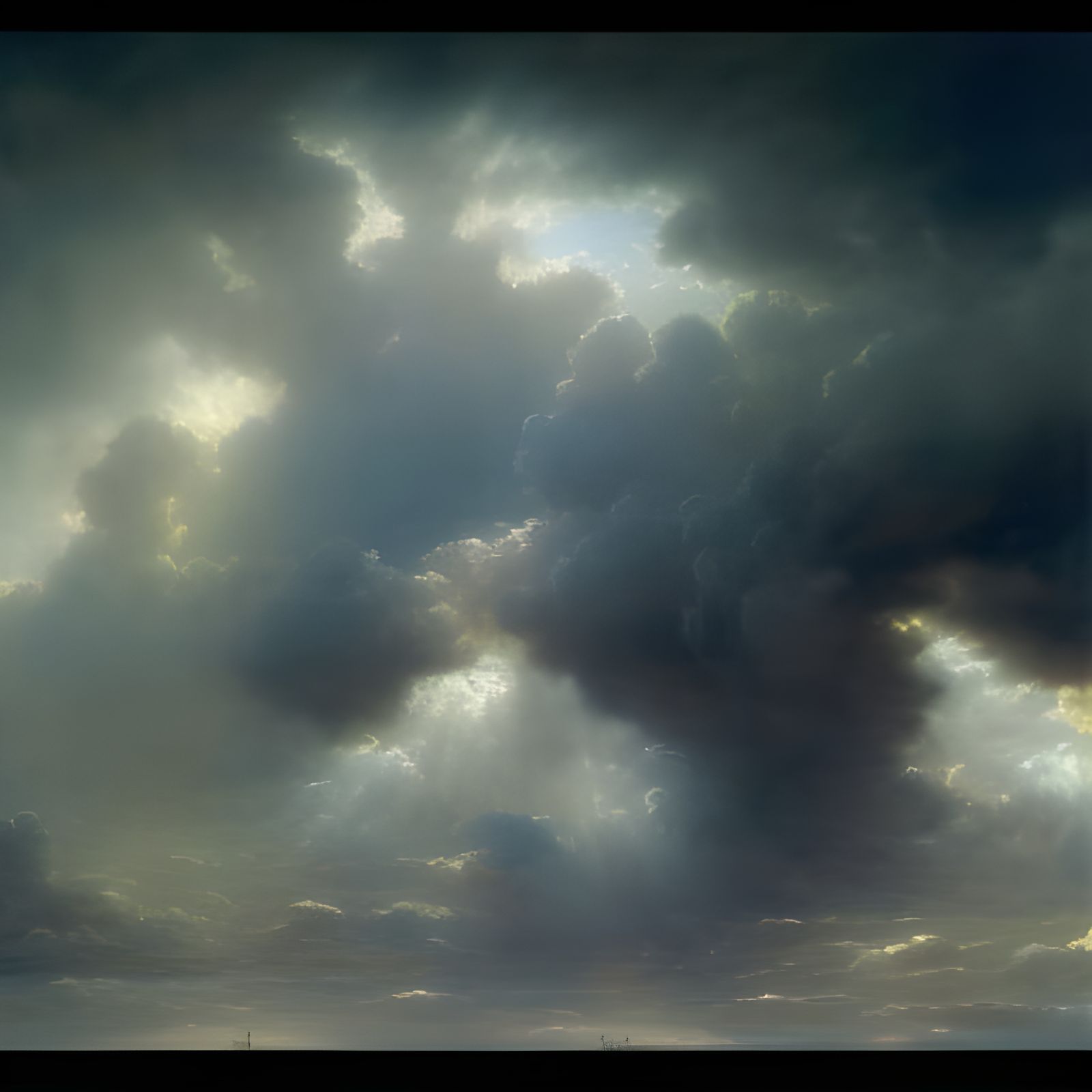 Divine Sunshine Illuminates Dark Country Road