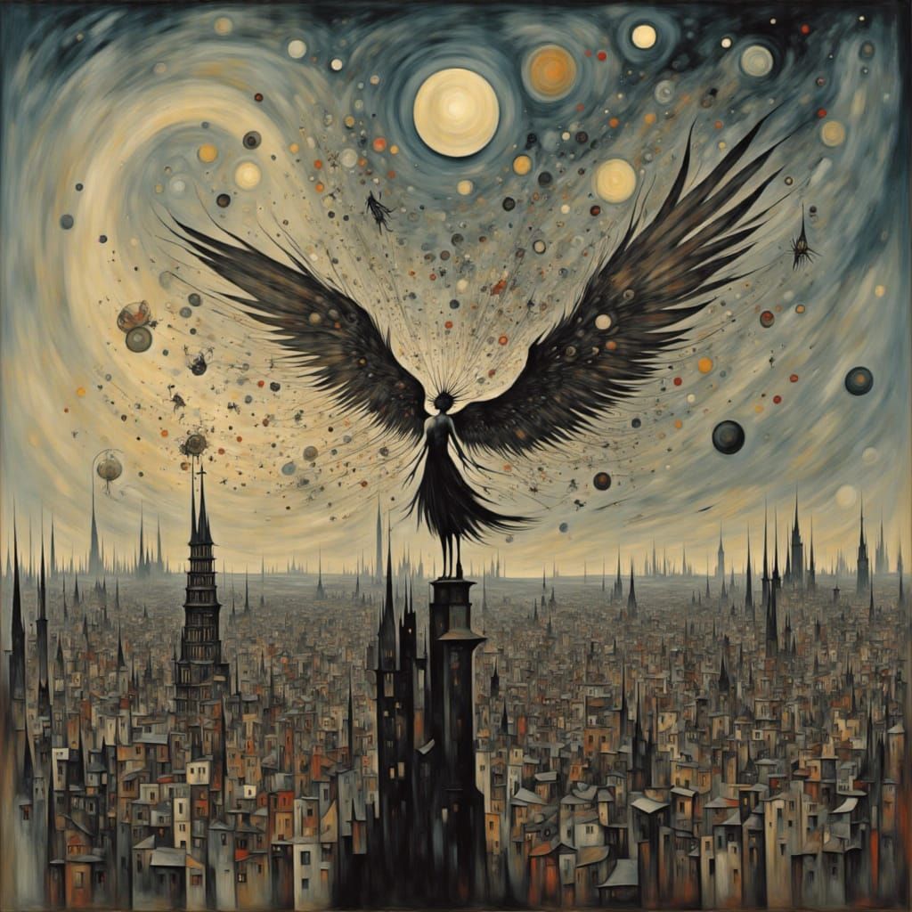 Majestic Owl Perched Atop a Rooftop