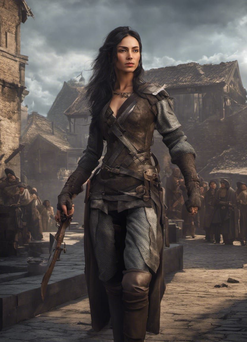 Medieval Rogue in Early Town, Cinematic Lighting