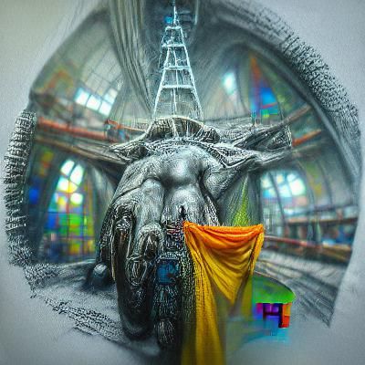 Dystopian Symbol of Faith: Hyperdetailed Concept Art