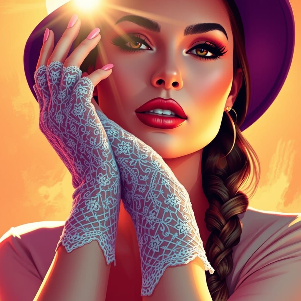 Surreal Digital Portrait in Vibrant Colors