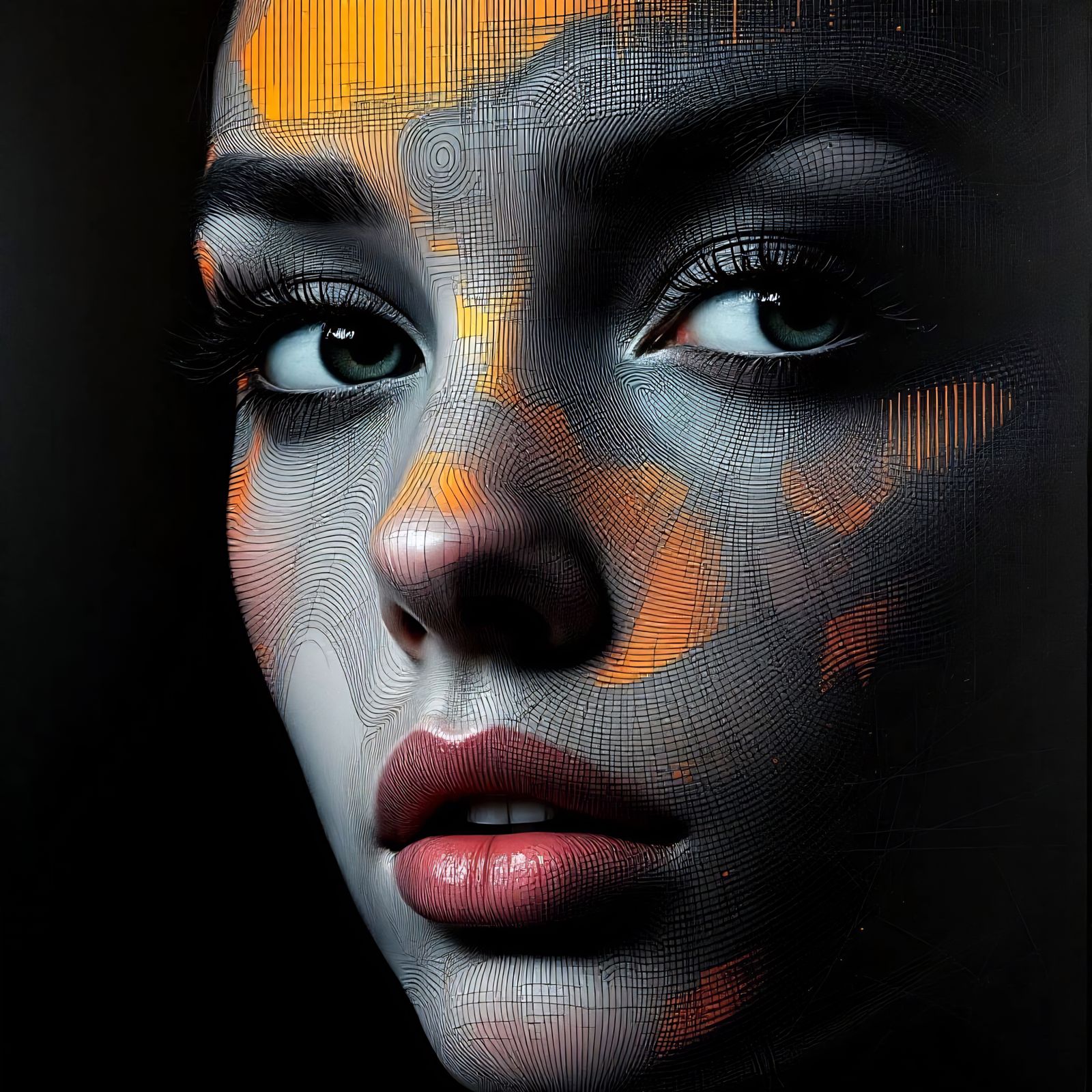 Mysterious Patterned Face Optical Illusion