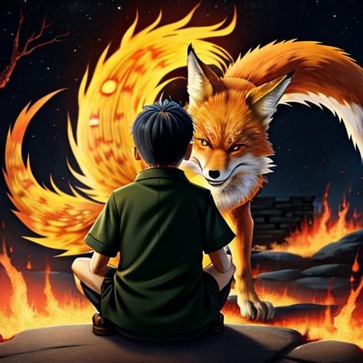 Boy's Transformation into a Kitsune Spirit