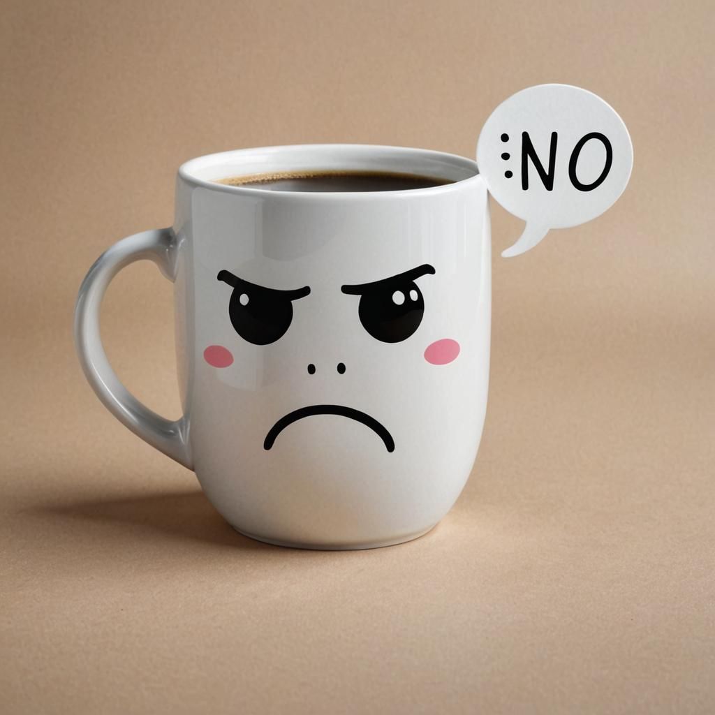 Funny Coffee Mug Says No in Chat Bubble