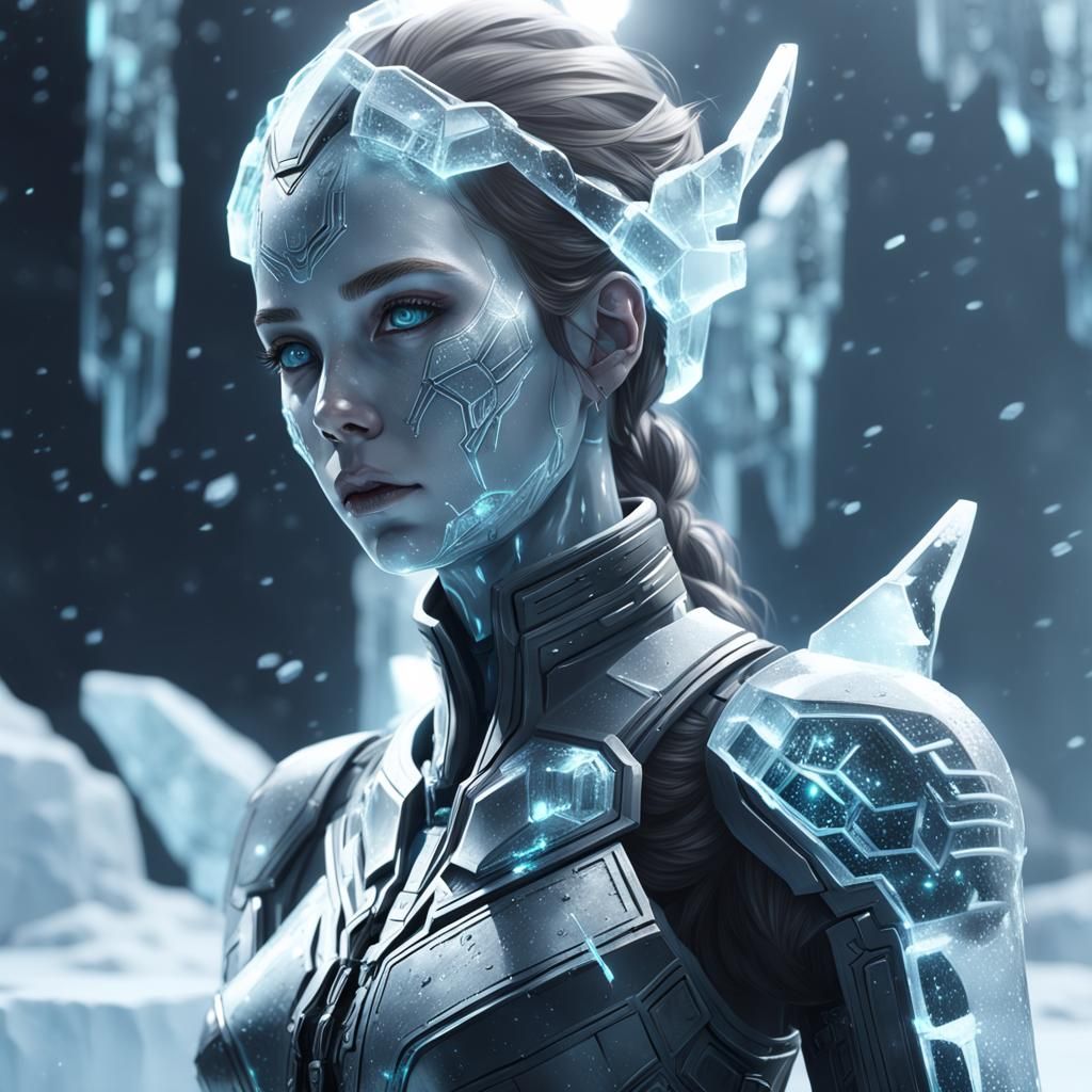 Icy Woman in Sci-Fi Funeral Ritual