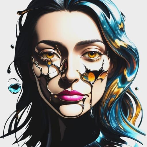 Glass Chess Pieces Melted in Viscous Colors