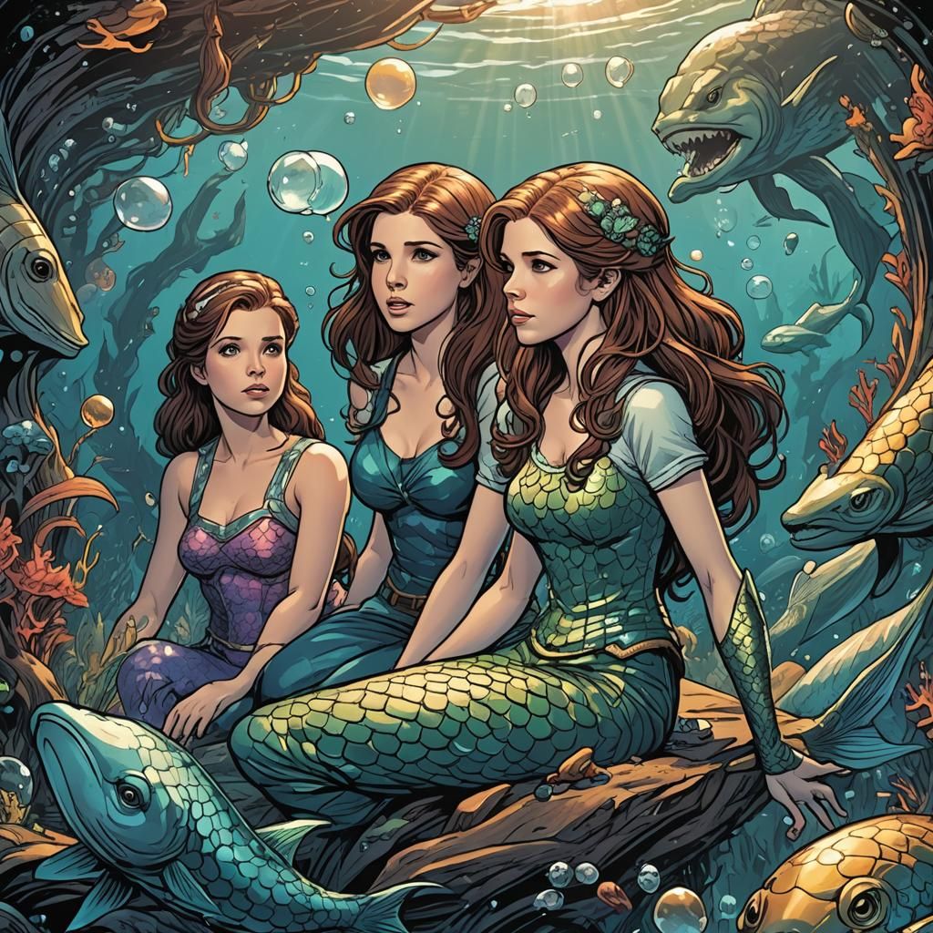 Anna Kendrick and Mermaid Chat: Comic Book Art