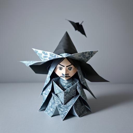 Origami Papercraft: Nikki Haley as a Witch