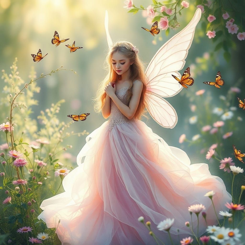 Enchanted Fairy Queen in Spring Garden