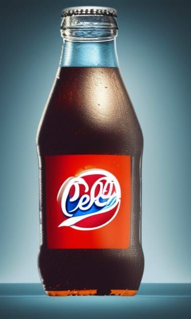 cold glass bottle of Pepsi