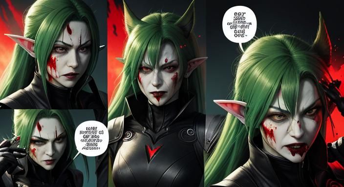 Green-Haired Humanoid Biting Finger Sequence