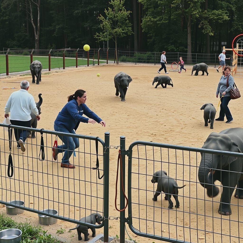 Miniature Elephant Park: A Photorealistic Animal Playground