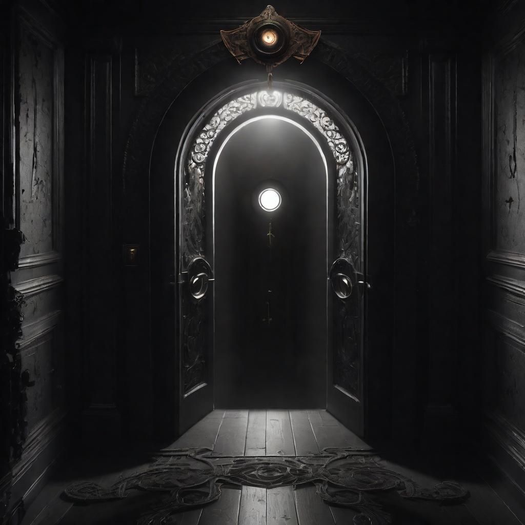 Sinister Eye Gazing Through Keyhole: Detailed Concept Art