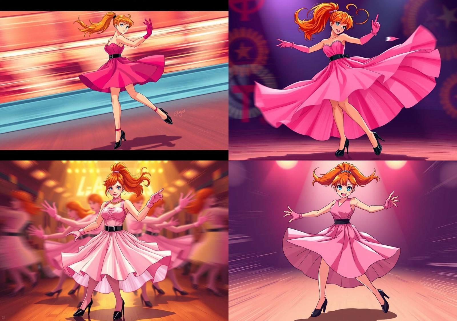 Energetic Tap Dancer in Minimalist Cartoon Style