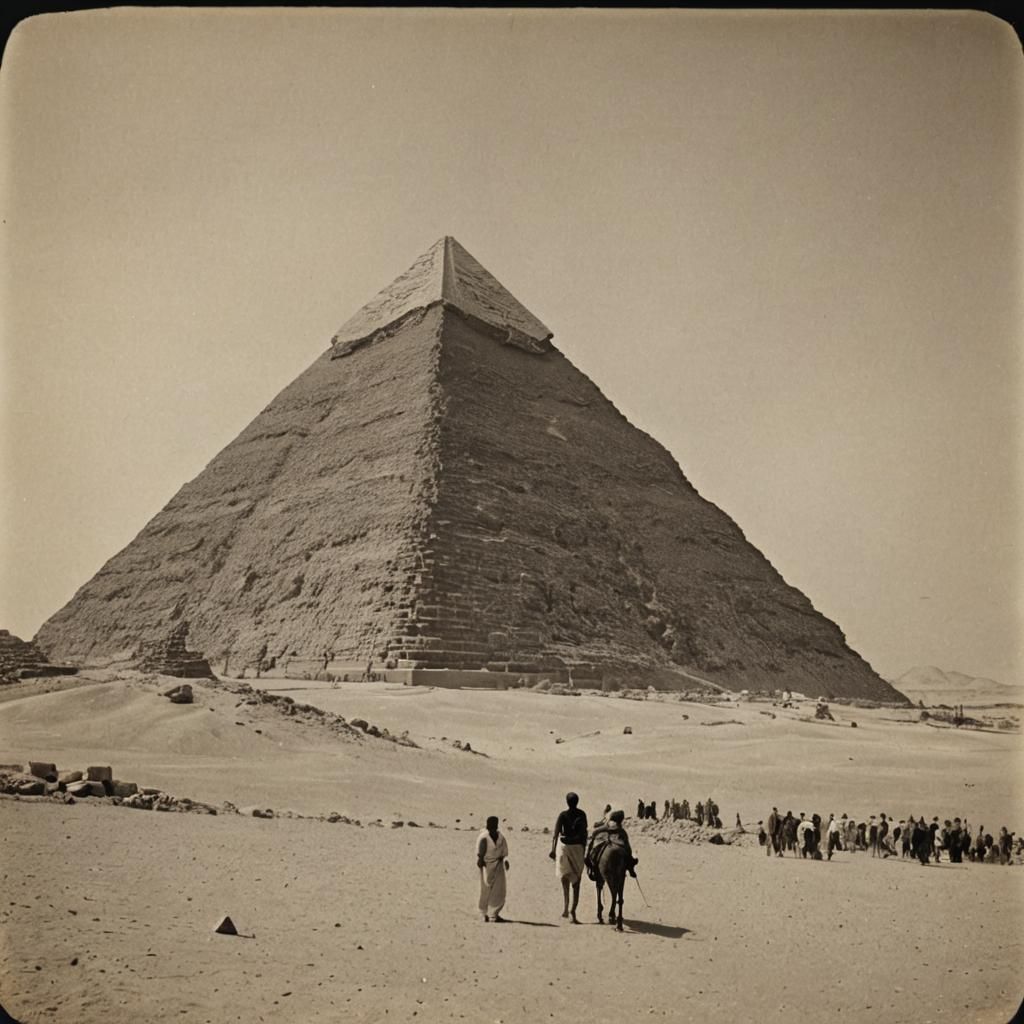 Pyramid in Egypt: Early 20th Century Photo