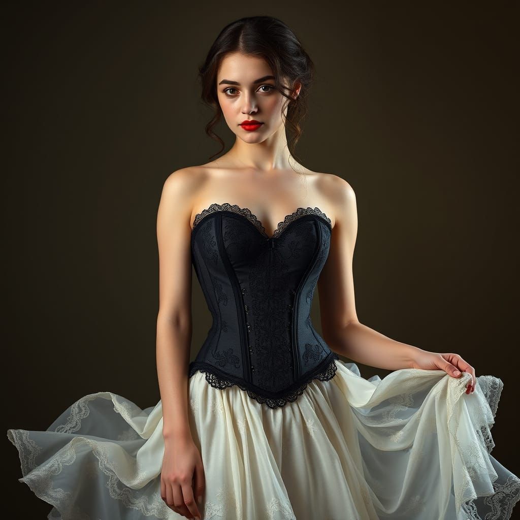 Elegant Victorian Lady with Sultry Gaze