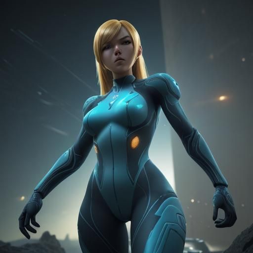 Samus Aran in Zero Suit, 3D Game Art