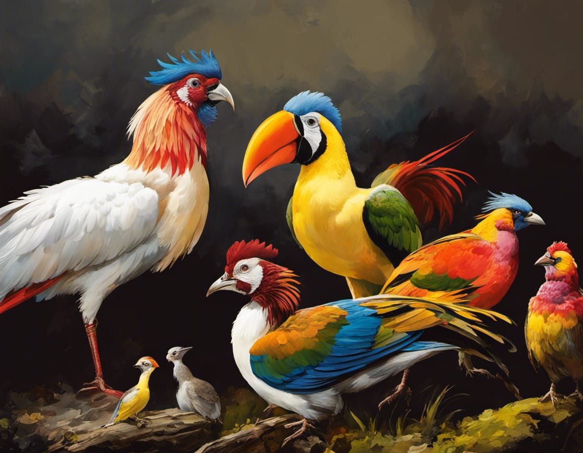 An assembly of birds SDXL1.0  - P3