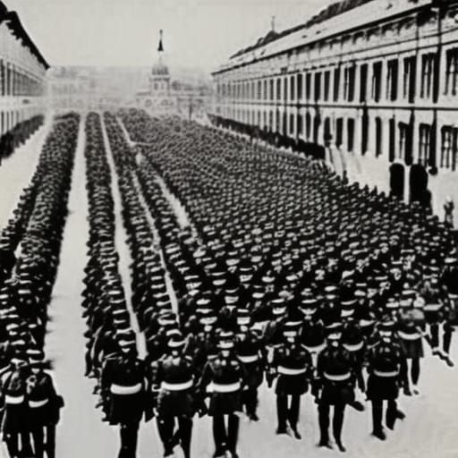 German Soldiers Marching into Moscow: Gothic Airbrush Art