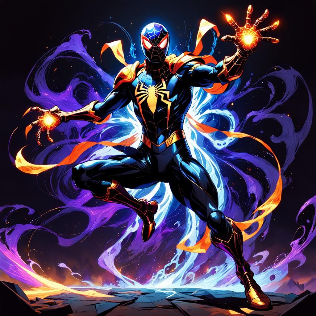 Spider-Man in Dark God-Level Cosmic Armor