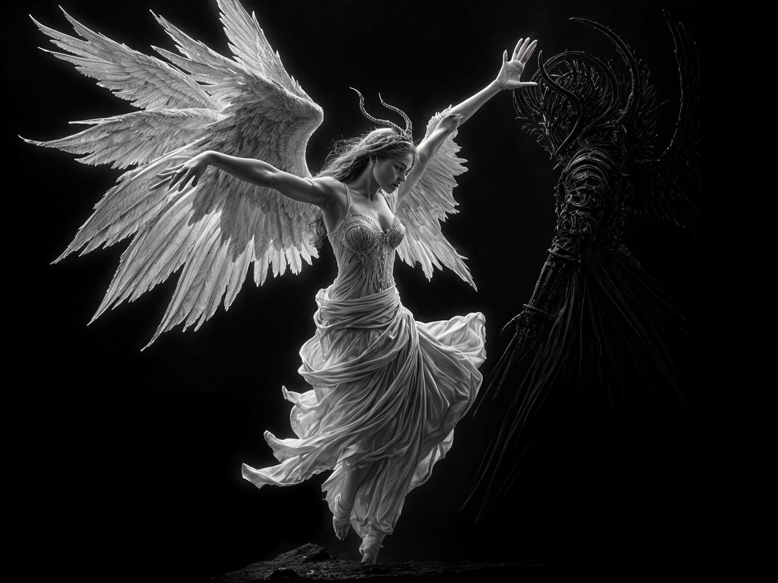 Angels and Demons Dancing in a Dark Noir Wonderland