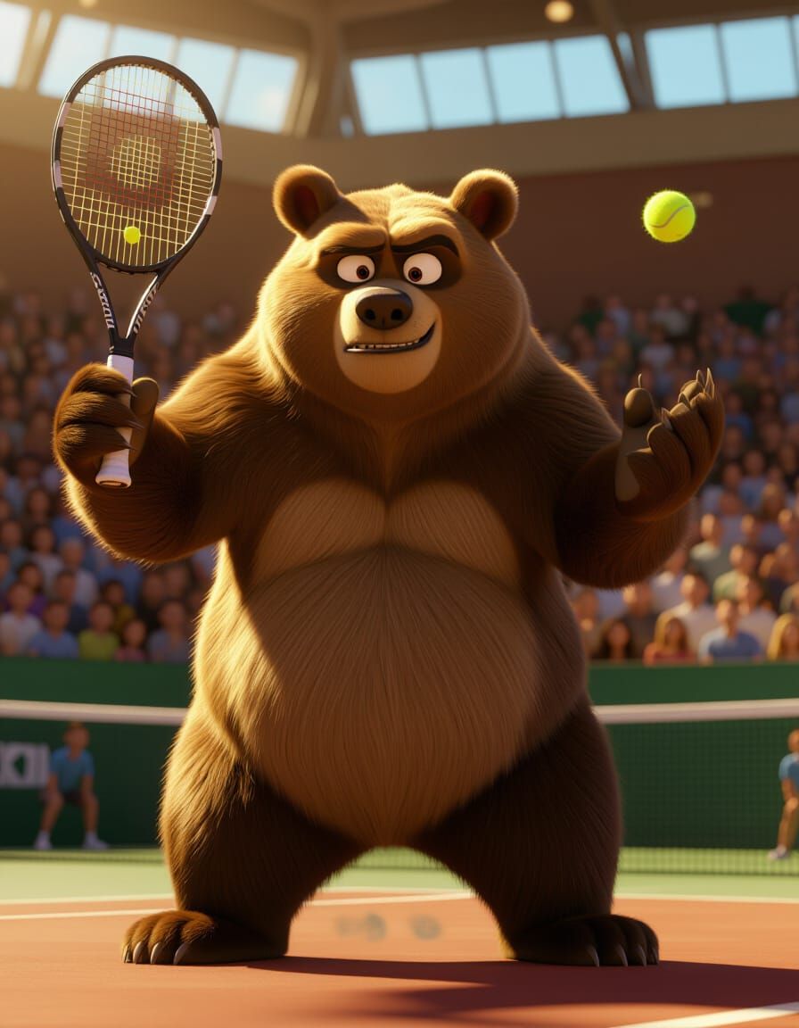 Grumpy Bear Ace in DreamWorks Animation Style