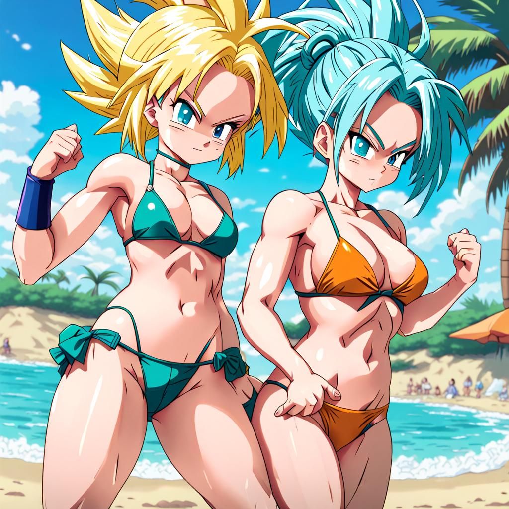 Bulma and Android 18 Super Saiyan Transformation